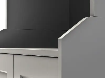 HAUGA - High cabinet with 2 doors 3D model