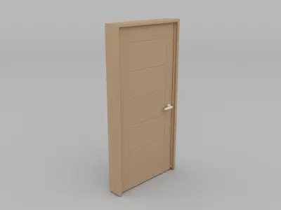 Door and door frame Low-poly 3D model