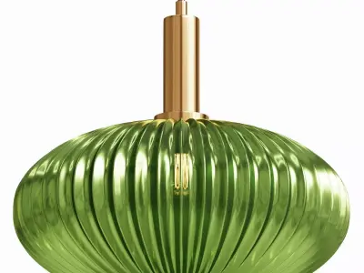 KCO Lighting Modern Gold Globe Pendant Light Large Green Glass 3D model
