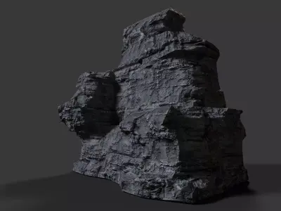 Cliff Rock Low-poly 3D model