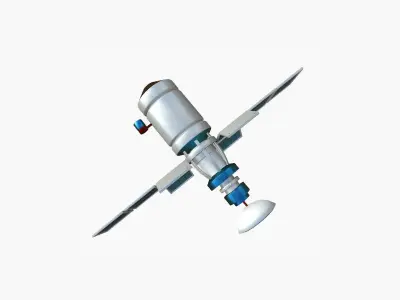 Satellite A09 USA United States - SciFi Space Design Low-poly 3D model