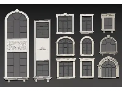 European-style doors and windows 3D model