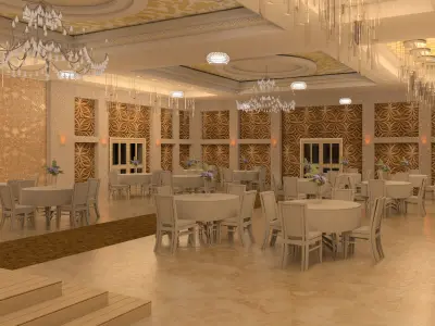 Ballroom hall Revit Model 3D model