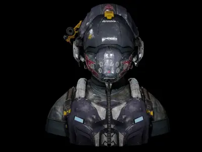  Futuristic Sci-Fi Suit Low-poly 3D model