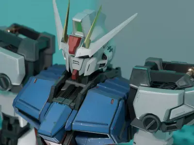 Strike Gundam Low-poly 3D model