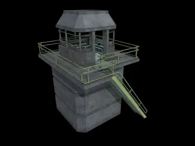 lowpoly Watchtower UPDATED Low-poly 3D model