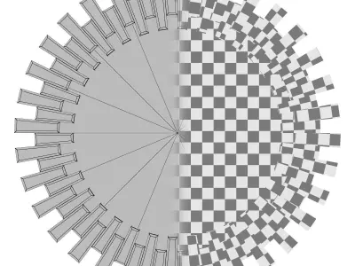 Deniece Sunburst Round Wall Mirror WRLO7344 3D model