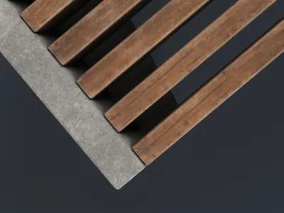 Modern Outdoor Bench 27 PBR Game Ready Low-poly 3D model
