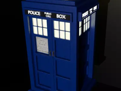 TARDIS from Doctor Who Low-poly 3D model