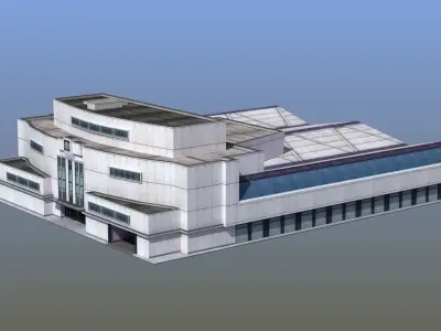 Bus Terminal Low-poly 3D model