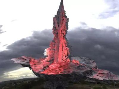 Dark Alice Themed Mushroom City Top 3D model