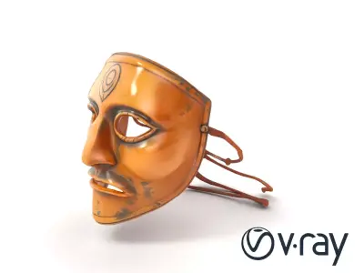 Ceremonial Ritual Mask Natural Design model pack Low-poly 3D model