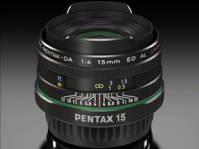 Pentax SMC DA 15mm f4 ED AL Limited Lens  Low-poly 3D model