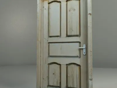 very simple model of an old door Low-poly 3D model