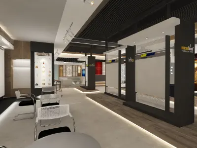 Lighting showroom interior design 3D model