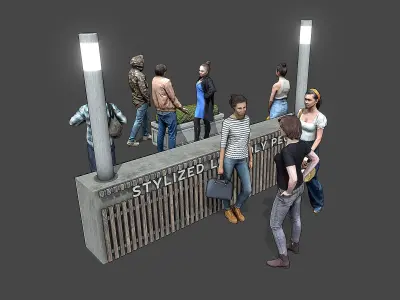 Stylized Lowpoly People Casual Pack Volume 4 Low-poly 3D model