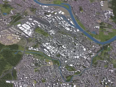 Hanau - 3d City Model Low-poly 3D model