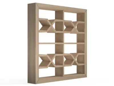 Nawametsunagi wooden window frame with lattice design 3D print model