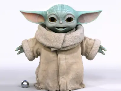 Grogu Baby Yoda Film Quality T-Pose 3d Model 3D model