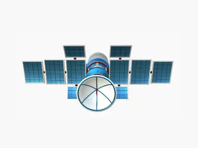 Satellite A09 USA United States - SciFi Space Design Low-poly 3D model
