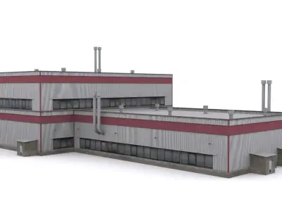 Hangar a3 Low-poly 3D model