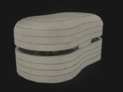 Futuristic Stone Structure Sci-Fi Architecture Model 3D model