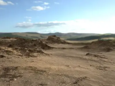 PBR Detailed DESERT Valley Landscape Low-poly 3D model