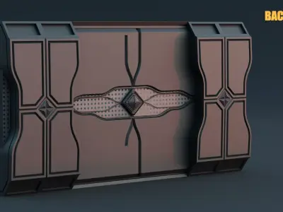 Game-Ready Sci-Fi Door Asset Low-poly 3D model