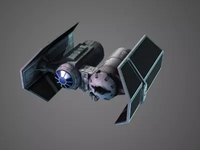 Low poly Tie Bomber Low-poly 3D model