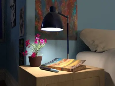 Lamp table - navy Low-poly 3D model