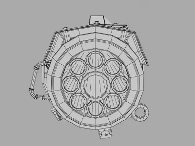 Sci-fi big gun for robot mecha Low-poly 3D model