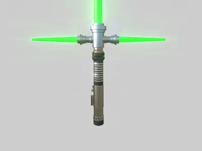 Star Wars Lightsaber Crossguard 04 Green - SciFi Weapon Low-poly 3D model