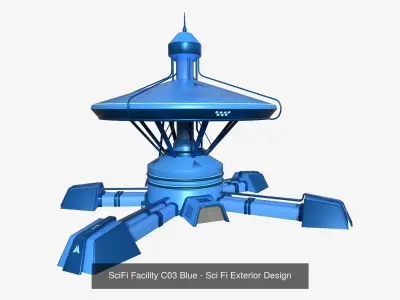 10 SciFi Facility C Collection - Sci Fi Exterior Design 3D Model Pack