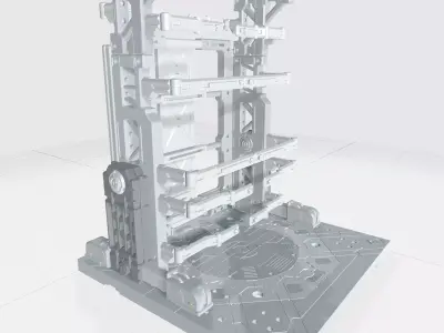 -MHB101C-Customizable Classic Extentable Mech Hangar Cage 3D print model