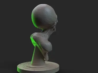 Grey Alien  Bust  3D print model