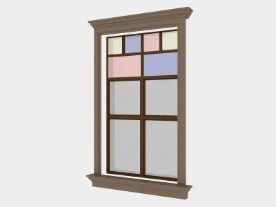 Pavilion Window 4 Low-poly 3D model