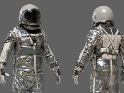 SPACESUIT Silver Mercury Navy Mark IV 3D model