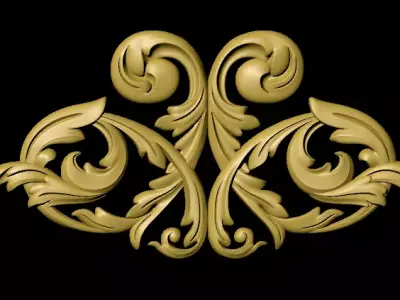 Central decor ornament for furniture 3D model 1106