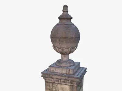 Stone Pillar 0002 Low-poly 3D model