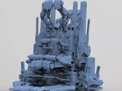 Advanced Ancient Civilization Ship architecture 7 3D model
