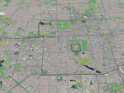 Beijing China 30x30km 3D City Map 3D model