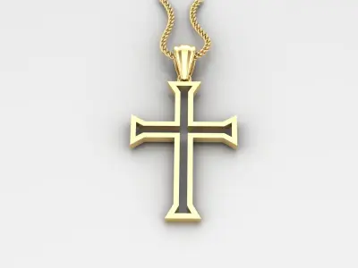 High Cross Pendant Light Gold 18K 4CP049 3D print model