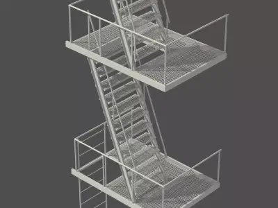 Fire Escape Stair 3D model