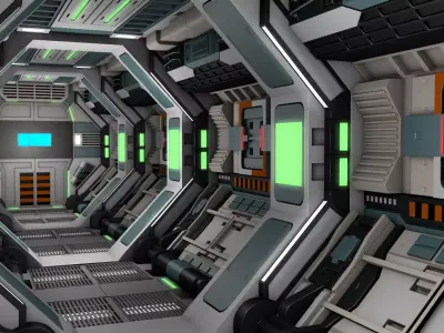 Sci Fi Corridor Station 3D model