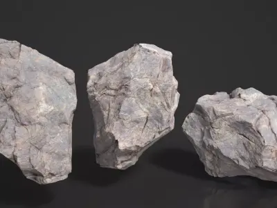 8 Modular Cliff Rocks 3D Pack 250902 Low-poly 3D model
