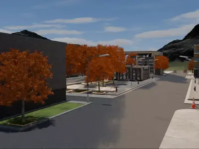 Autumn Retail Park 3D model