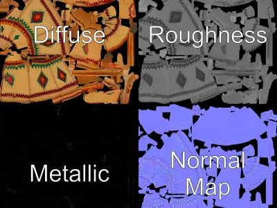 Traditional Teepee Tent Model Pack Low-poly 3D model