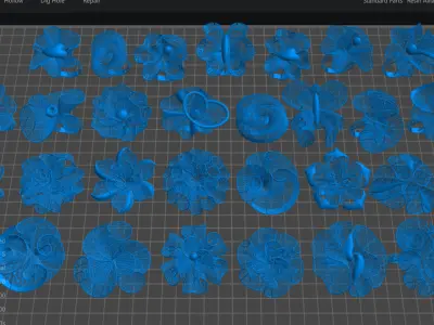 31 NEW FLOWERS RINGS RING HIGHT QUALITY JEWELERY 3D print model purchase