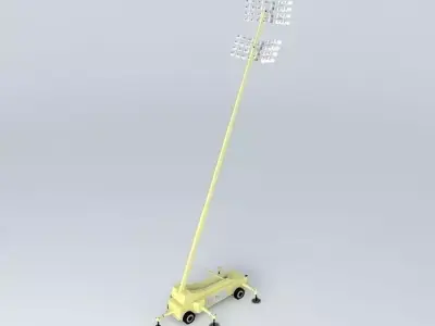 Portable Flood Light Tower Free 3D model