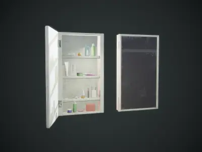 Shelf Mirror Low-poly 3D model
